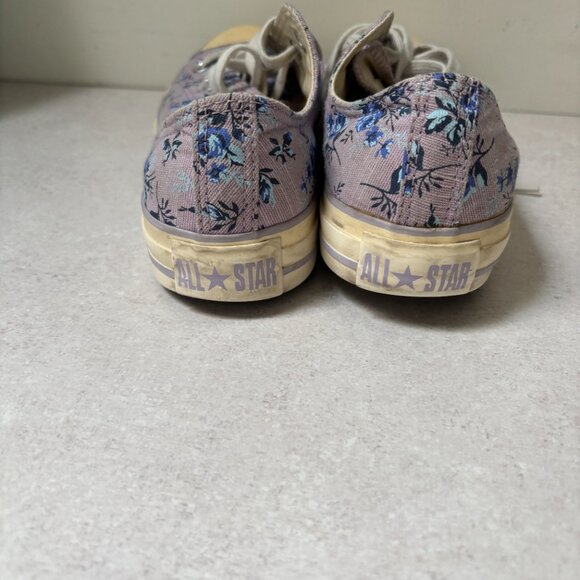 Converse Womens Low Top Purple and Flower Shoes - Size 7 - Picture 4 of 7